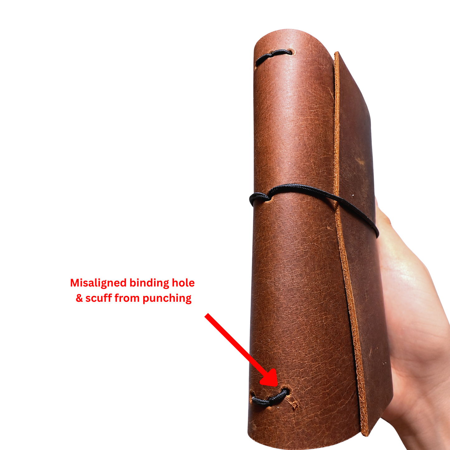 A6 Bi-Fold Leather Journal – Brown - (Has imperfections - See Description)
