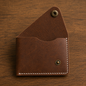 Brown Minimalist Leather Card Holder