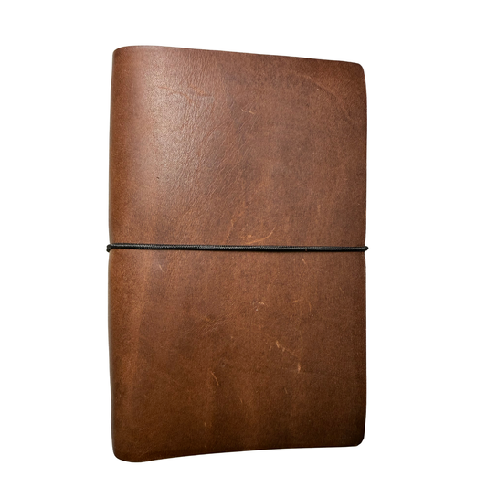 A6 Bi-Fold Leather Journal – Brown