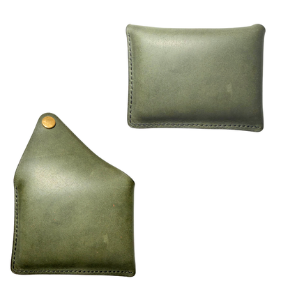 Minimalist Leather Card Holder – Olive Green -