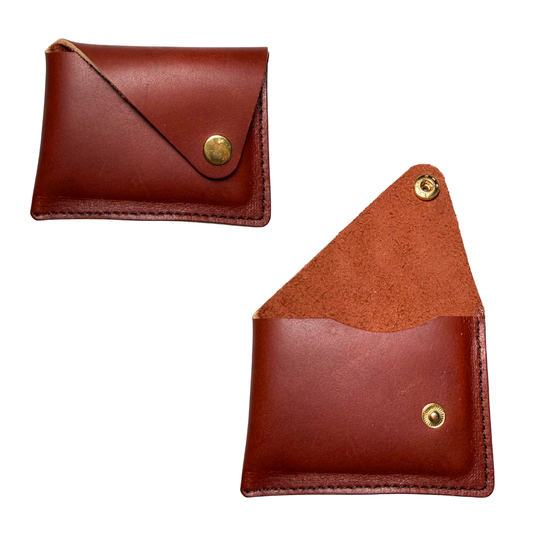 Minimalist Leather Card Holder – Red -