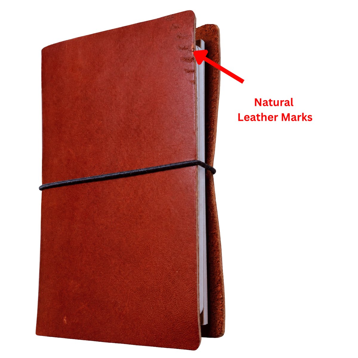 One-of-a-Kind A6 Bi-Fold Leather Journal – Dark Red