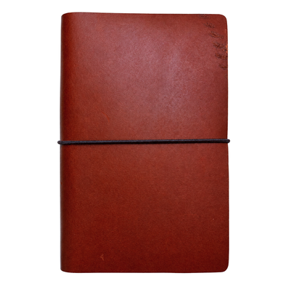 One-of-a-Kind A6 Bi-Fold Leather Journal – Dark Red
