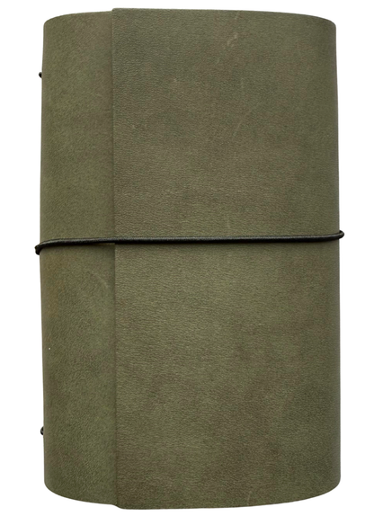 A6 Trifold Leather Journal – Olive Green