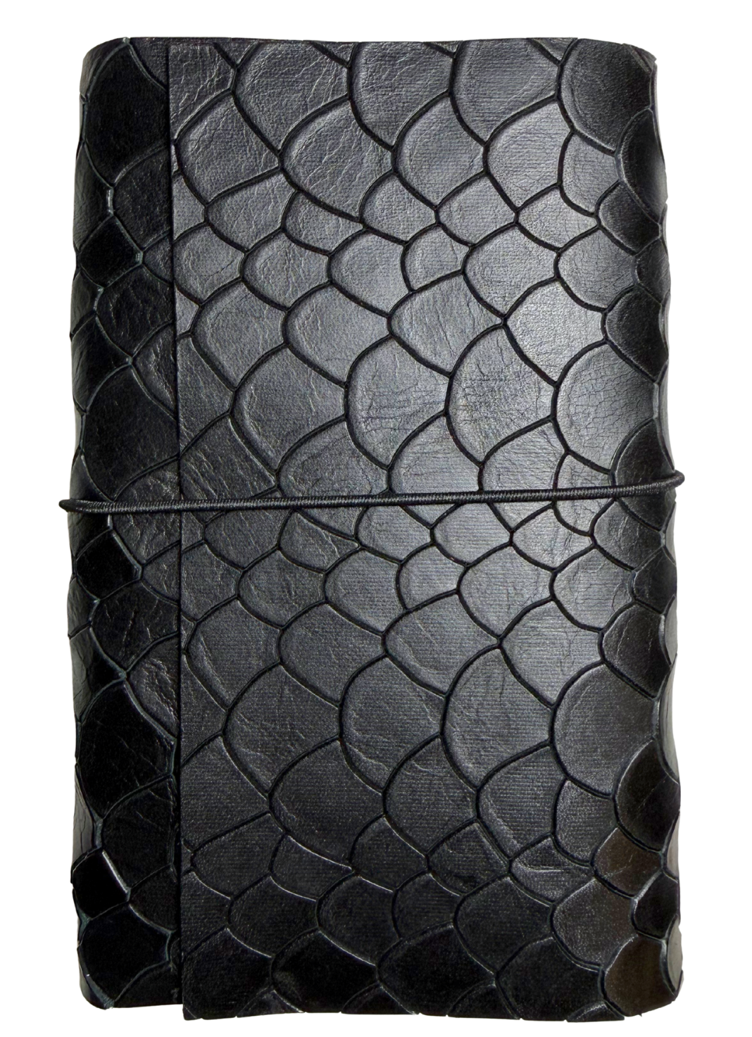 A6 Trifold Leather Journal – Black Scale