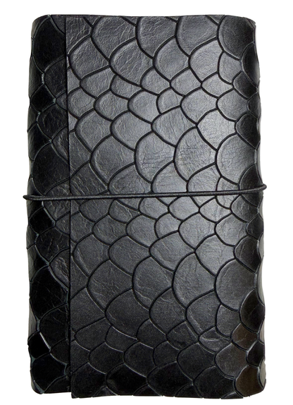 A6 Trifold Leather Journal – Black Scale