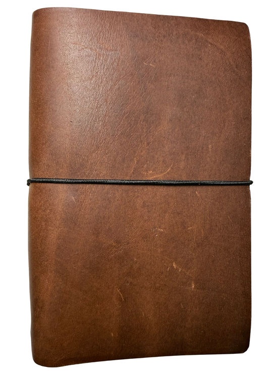 A6 Bi-Fold Leather Journal – Brown