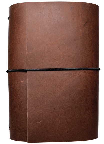 Brown A6 Full-Grain Leather Journal with 3 Notebooks