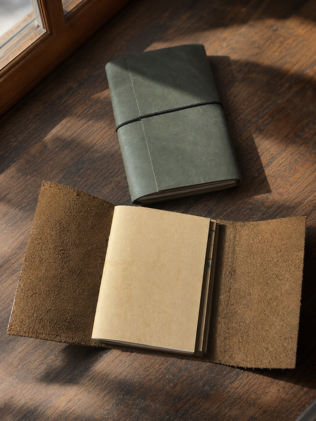 A6 Full-Grain Leather Journal with 3 Notebooks