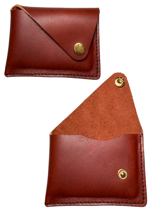 Minimalist Leather Card Holder – Red -