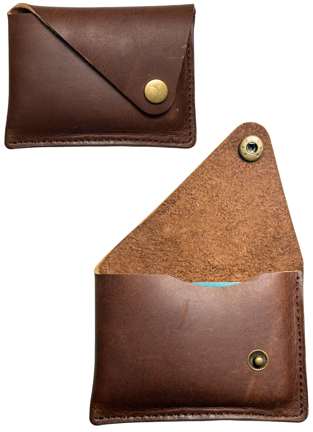 Minimalist Leather Card Holder – Brown