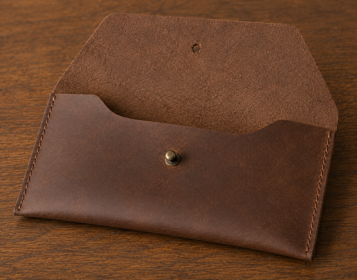 Brown Leather Envelope Wallet