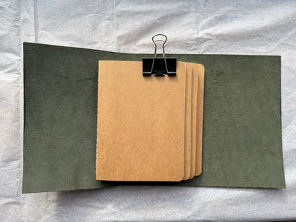 A6 Trifold Leather Journal – Olive Green