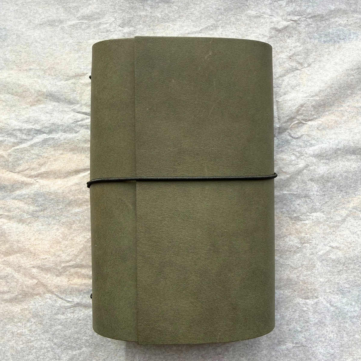 A6 Trifold Leather Journal – Olive Green