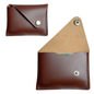Minimalist Leather Card Holder – Glossy Brown