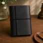 Black A6 Trifold Refillable Leather Journal