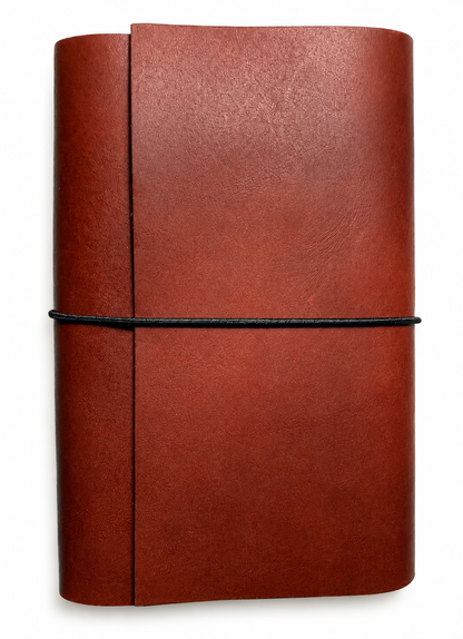 A6 Trifold Leather Journal – Dark Red