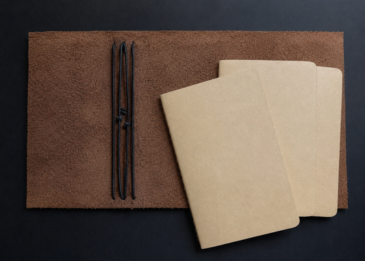 A6 Full-Grain Leather Journal with 3 Notebooks